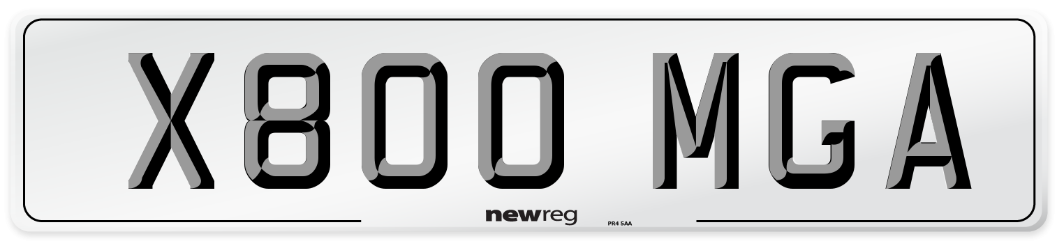 X800 MGA Number Plate from New Reg